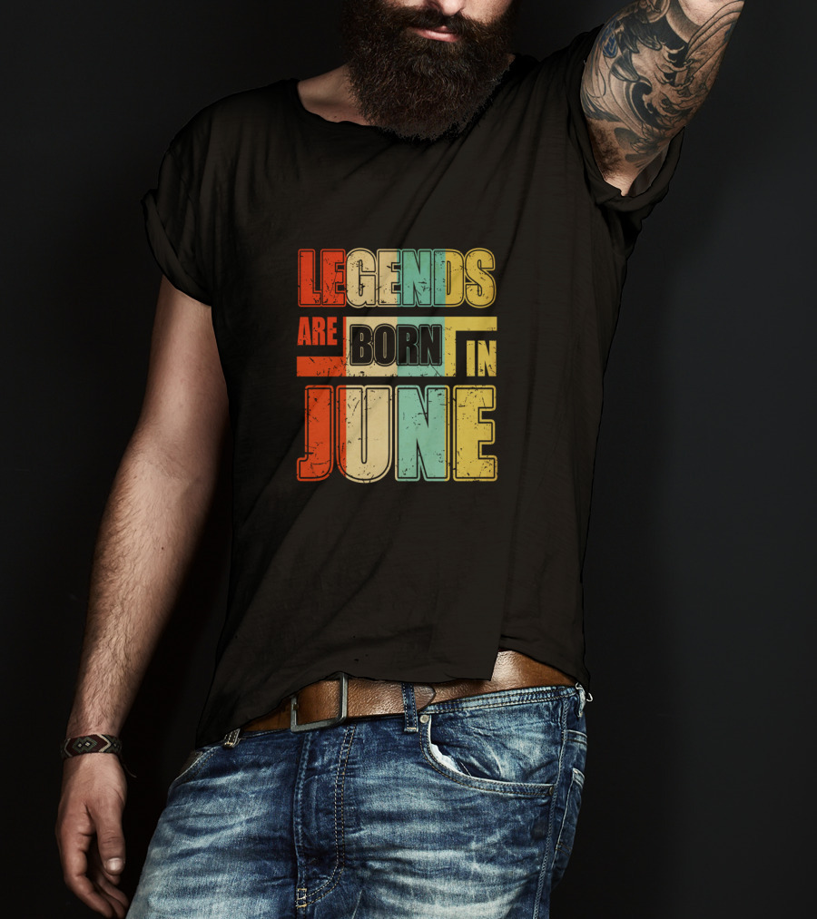 Vintage Colorful Legends Are Born In June T-Shirt