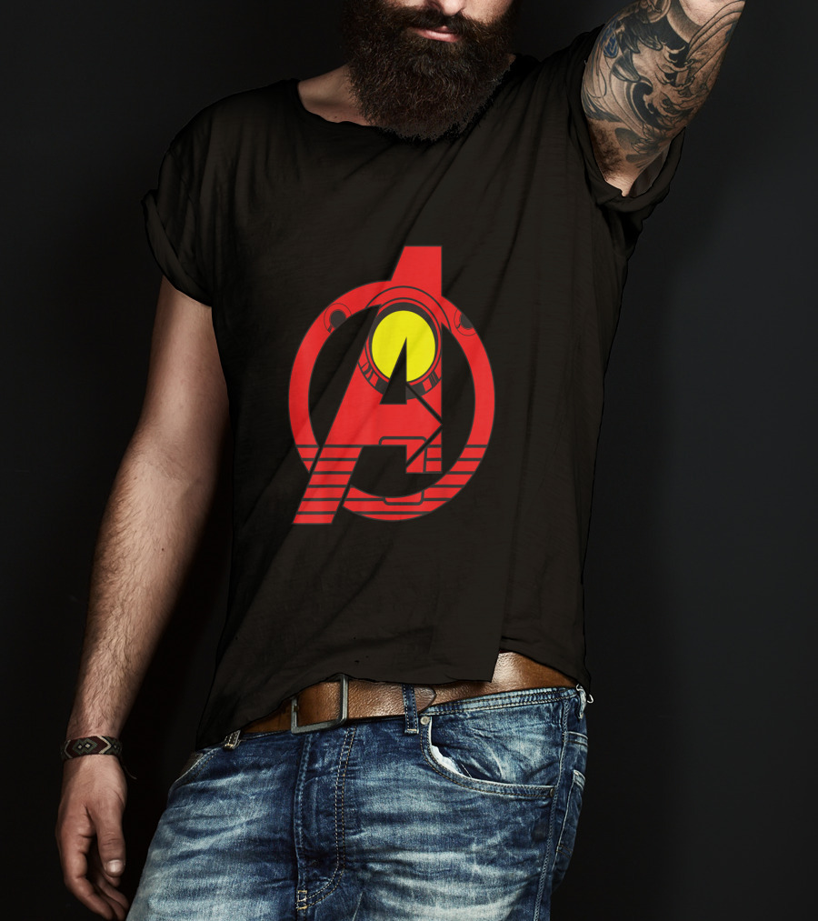 Avengers Icon With Iron Man Arc Reactor T-Shirt