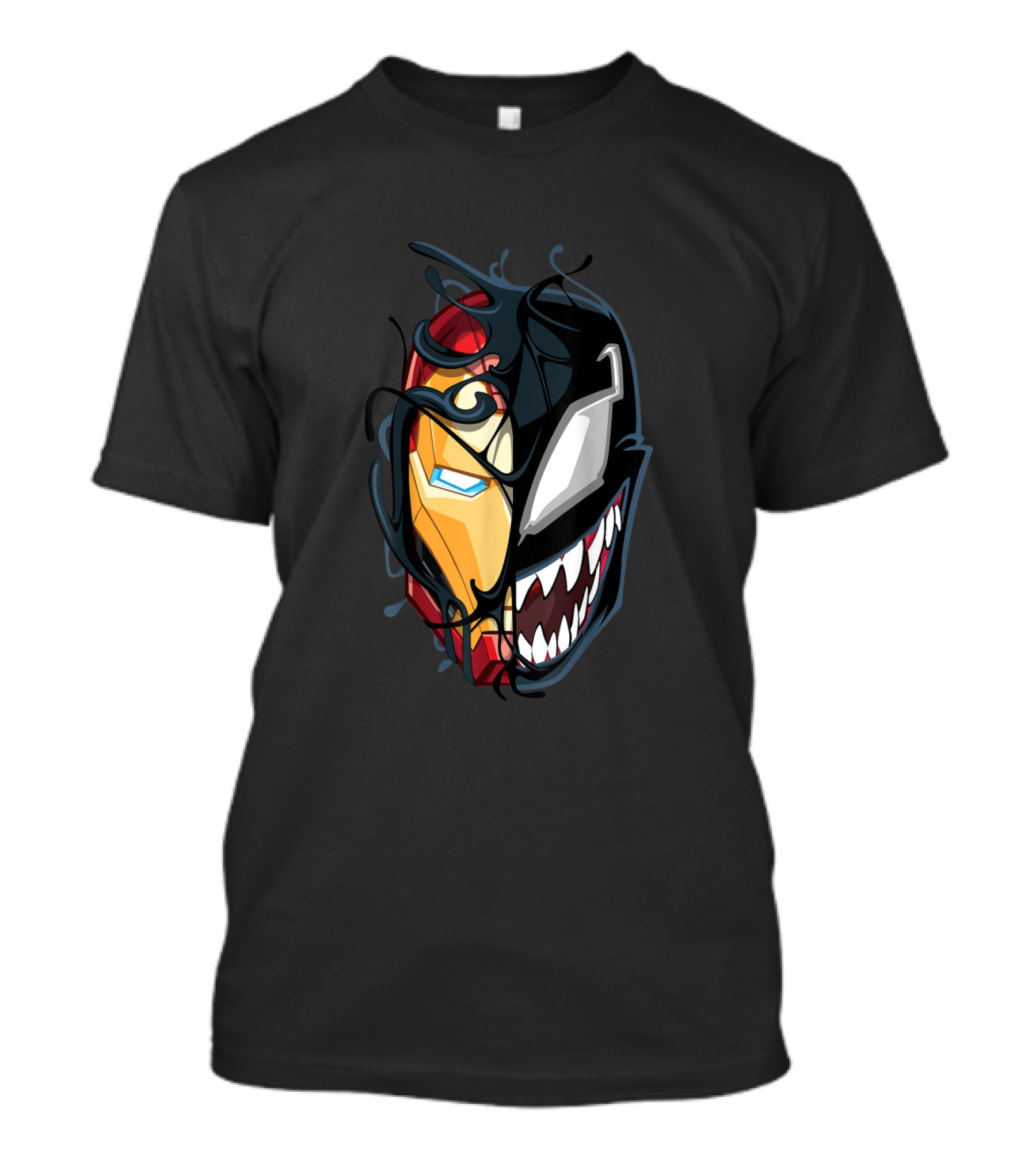 Spider Man Maximum Venom Iron Man Half Symbiote Face T-Shirt