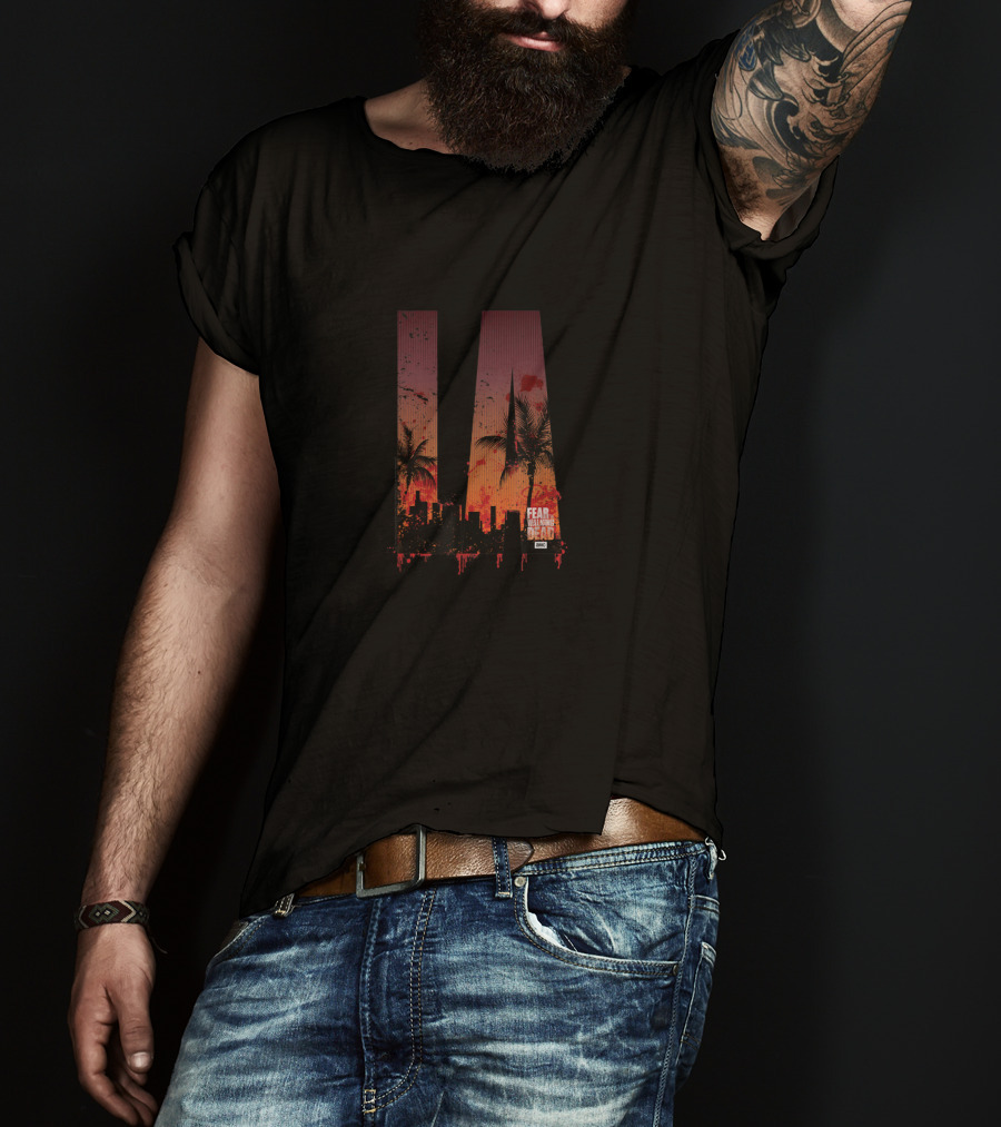 Fear The Walking Dead LA Palm Trees Skyline T-Shirt