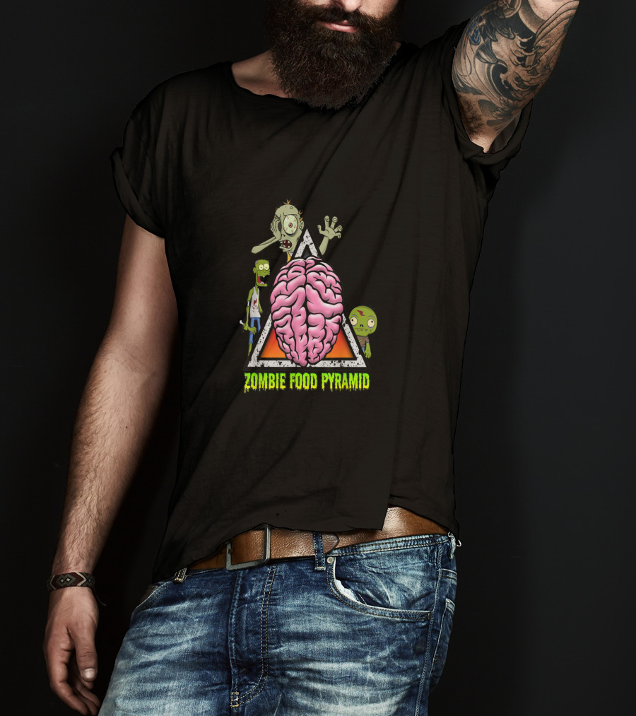 Zombie Food Pyramid Walking Dead Horror T-Shirt