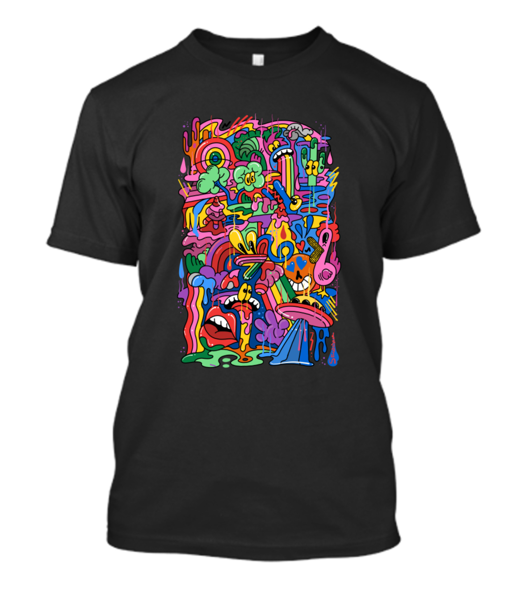 Cosmic Doodle Psychedelic Alien Adventure T-Shirt