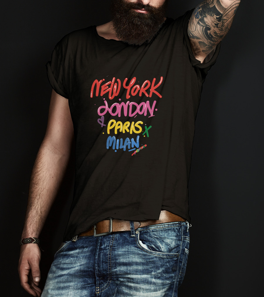 New York London Paris Milan City City Love T-Shirt