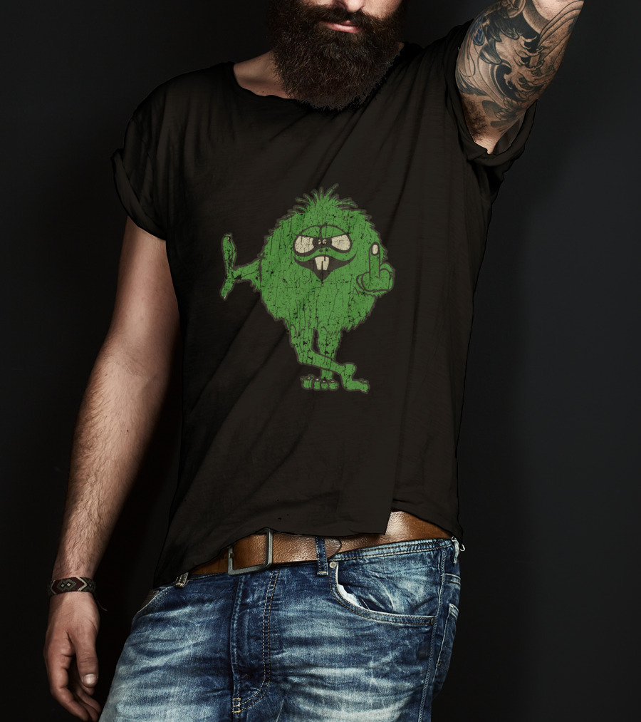 Middle Finger IDGAF Green Monster Sticking Out Tongue T-Shirt
