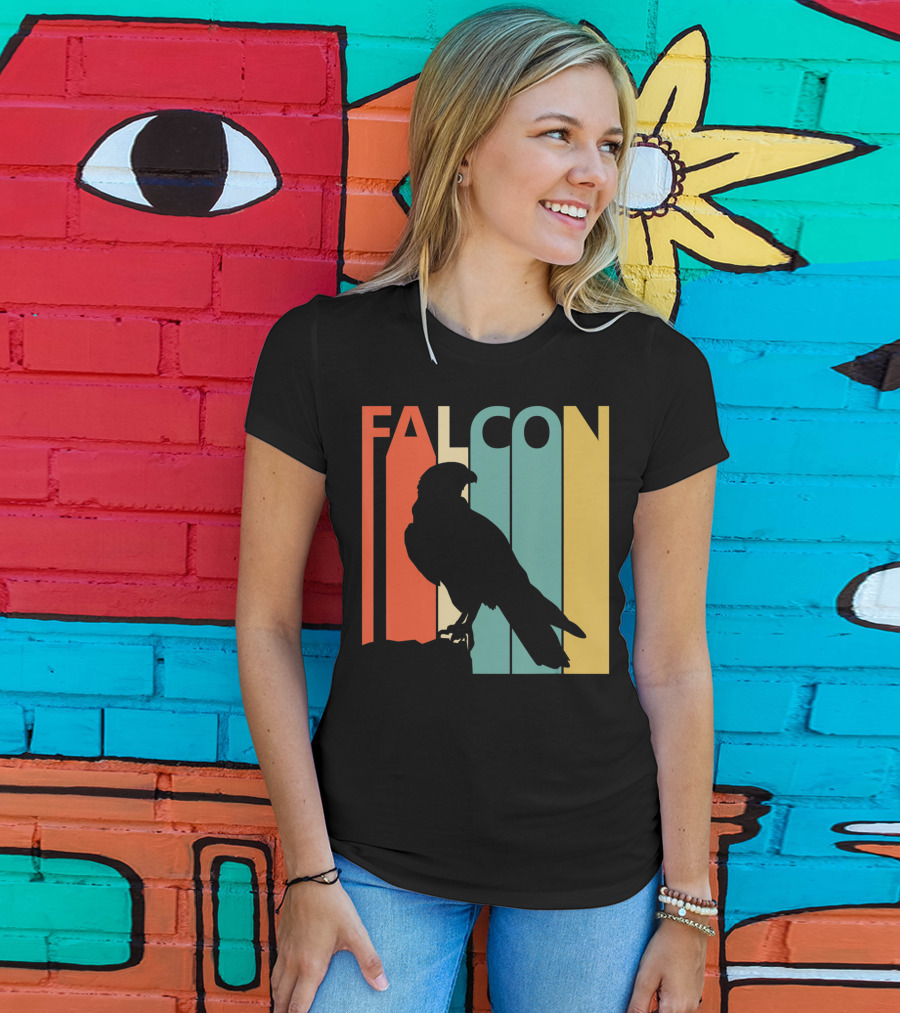 FALCON Safari Zoo Animal Silhouette Retro Stripes T-Shirt