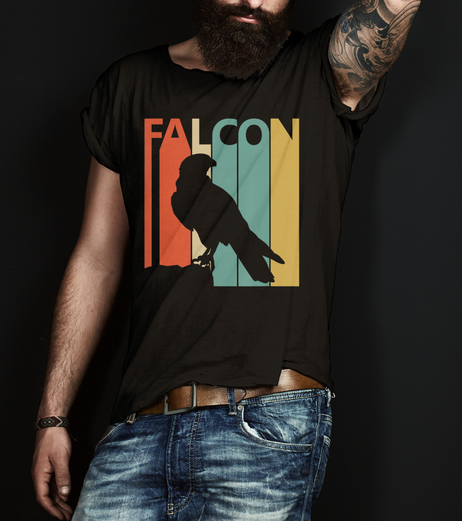 FALCON Safari Zoo Animal Silhouette Retro Stripes T-Shirt