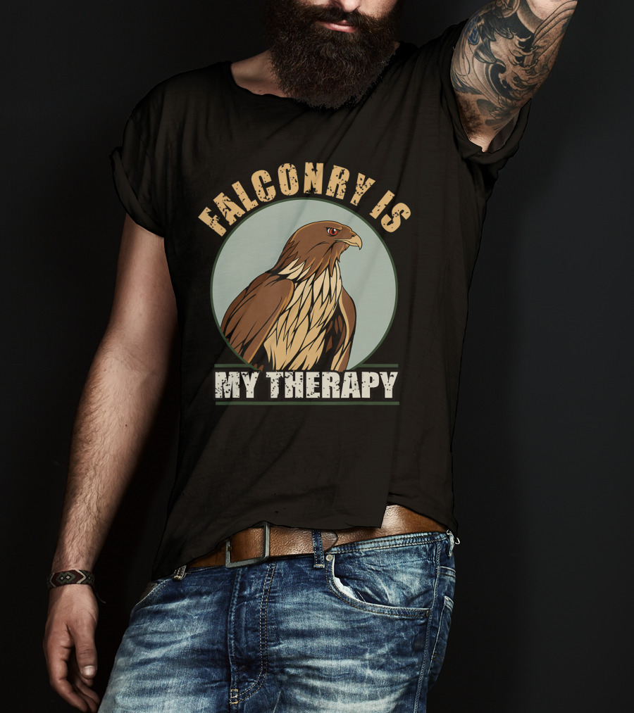 Falconry Is My Therapy Falcon And Hawk Falconry T-Shirt