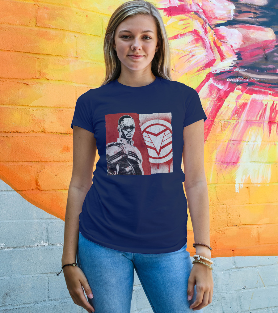 Marvel Sam Wilson The Falcon And The Winter Soldier Red White Emblem T-Shirt