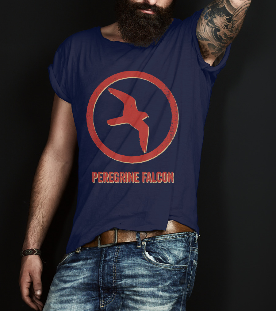 Peregrine Falcon Lover Vintage Style Animal Emblem T-Shirt