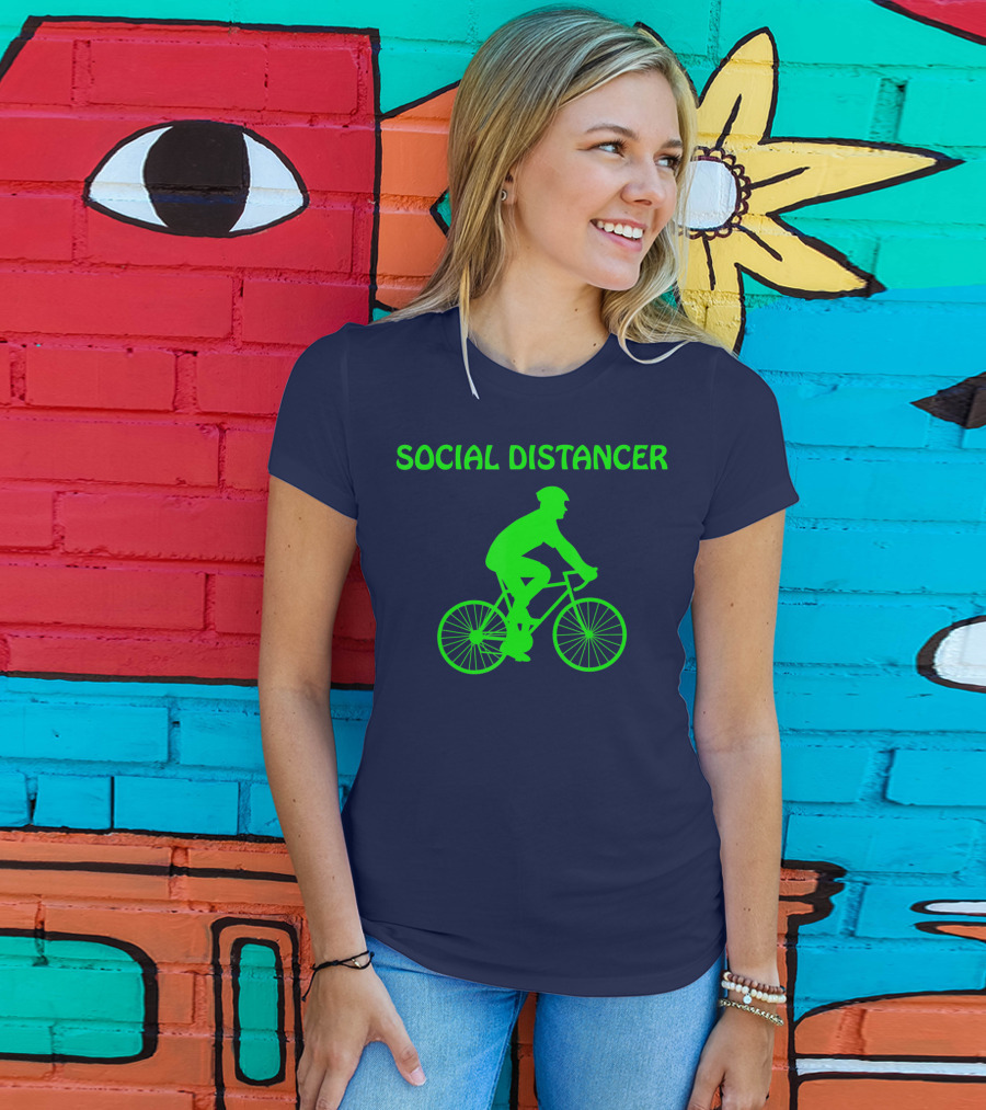 Social Distancer Bike Riding Cycling T-Shirt