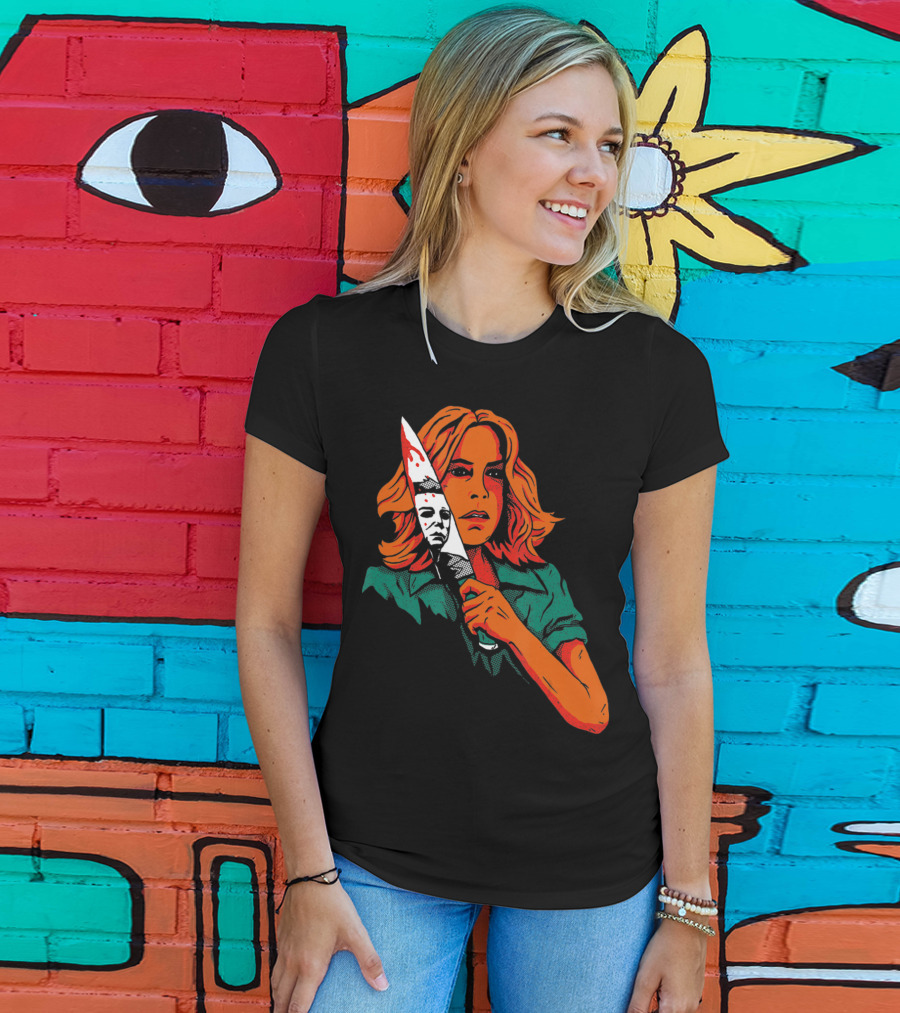 Halloween Horror Movie Girl Killer Mask 13th Knife T-Shirt