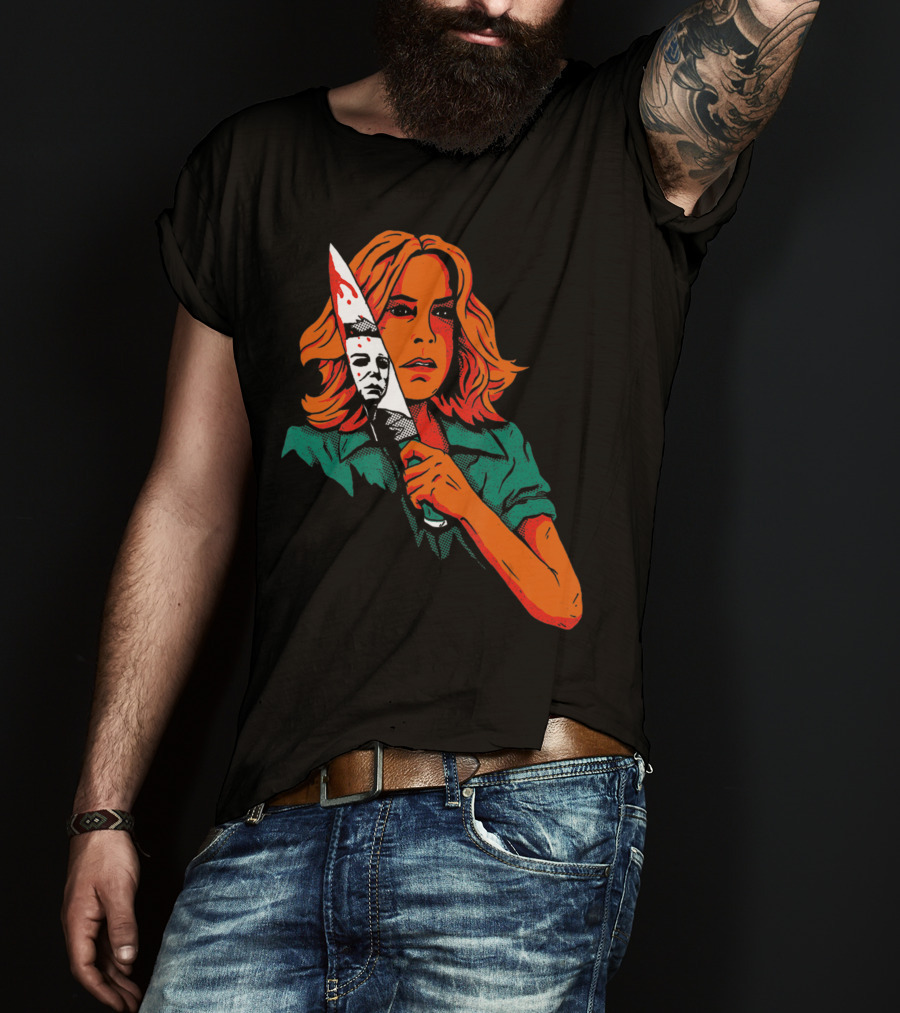 Halloween Horror Movie Girl Killer Mask 13th Knife T-Shirt