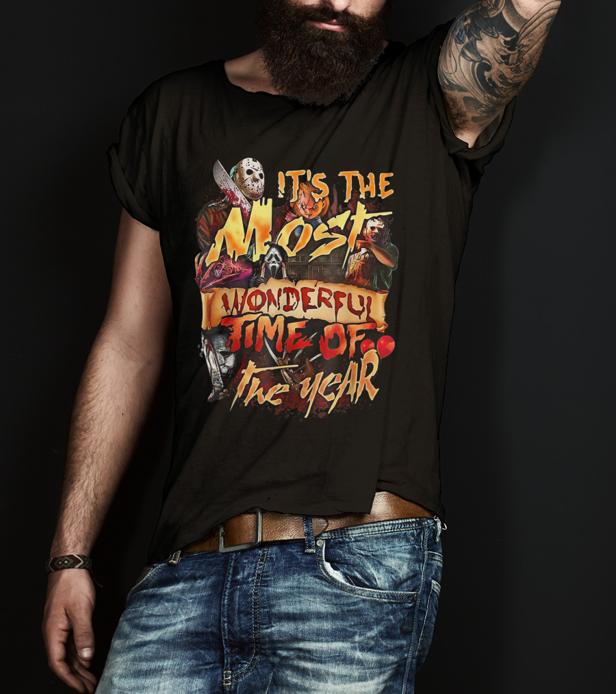 It's The Most Wonderful Time Of The Year Horror Icons Collage T-Shirt