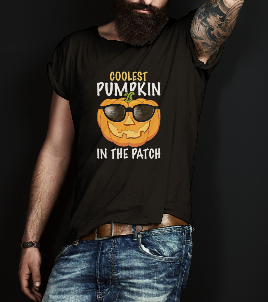 Coolest Pumpkin In The Patch Sunglasses Jack-o'-Lantern T-Shirt