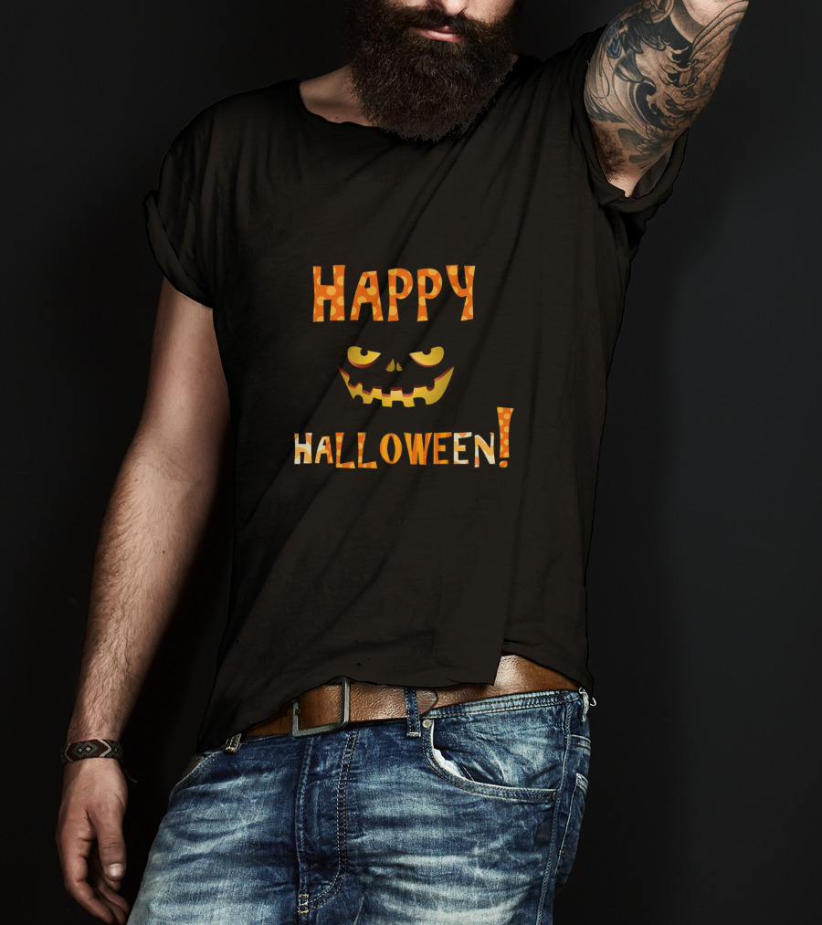 Happy Halloween Jack-o'-Lantern Face T-Shirt