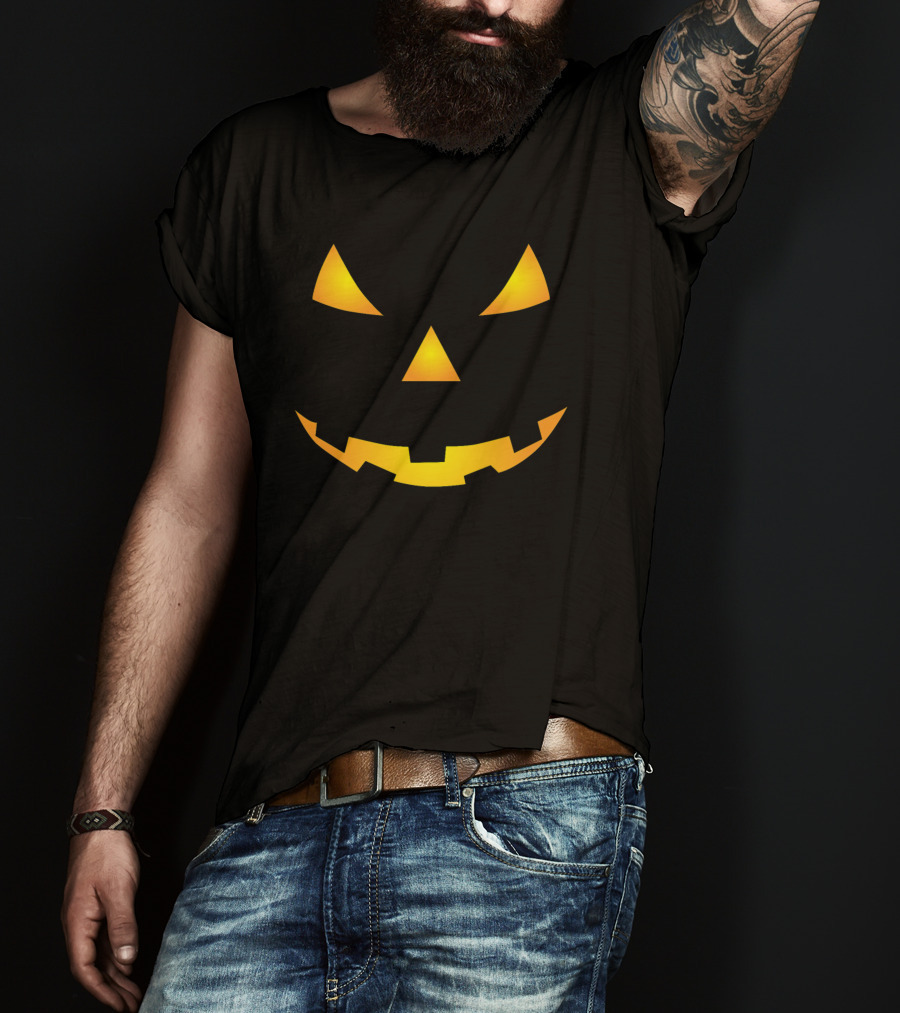 Halloween Pumpkin Face Glowing Smile T-Shirt