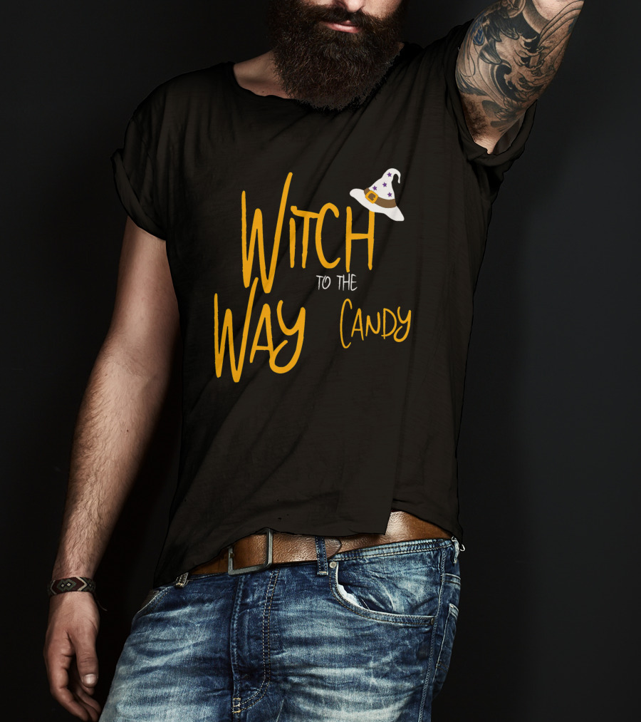 Witch Way To The Candy Halloween Witch T-Shirt