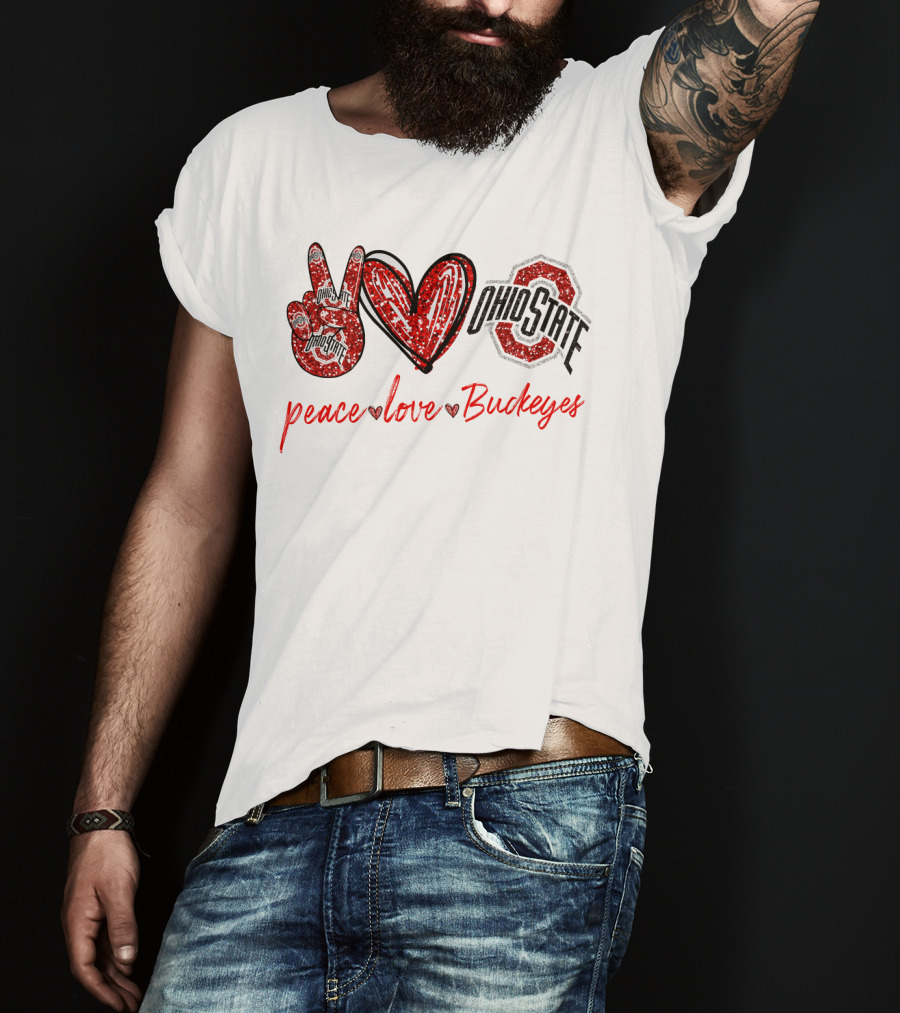 Peace Love Ohio State Buckeyes T-Shirt