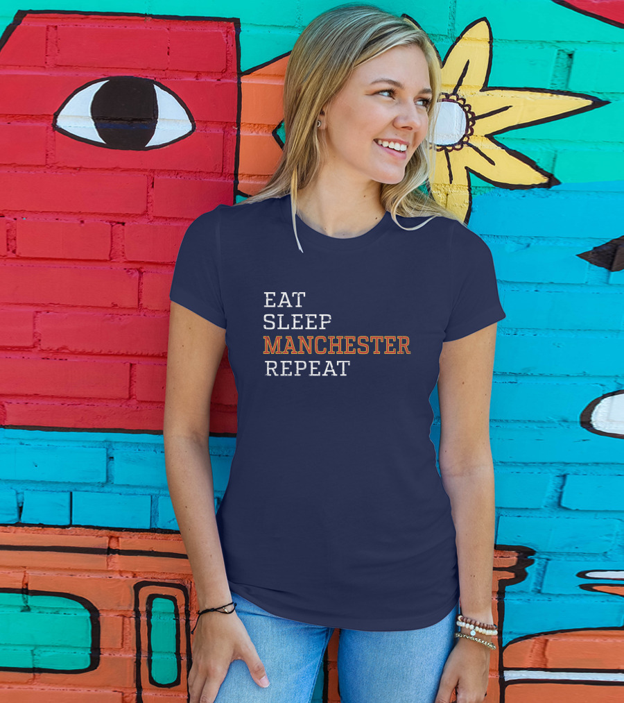 Eat Sleep Manchester Repeat T-Shirt