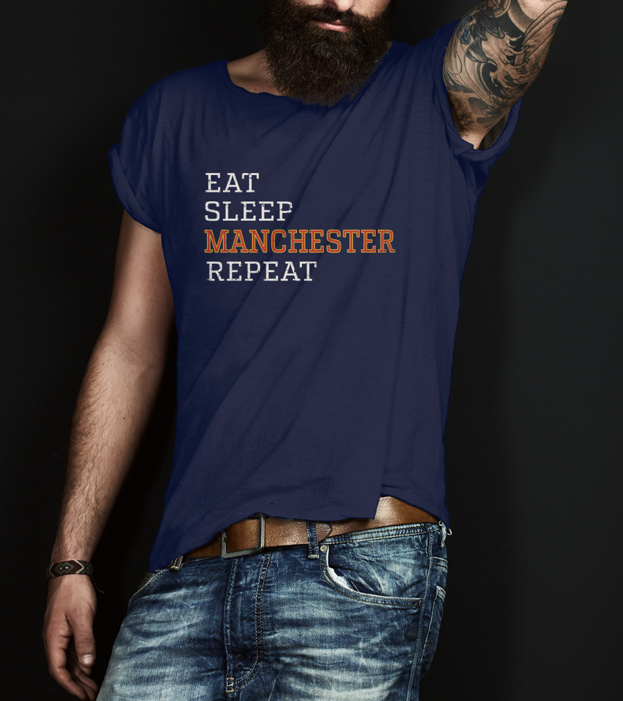 Eat Sleep Manchester Repeat T-Shirt