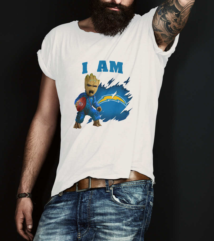 I Am Groot Los Angeles Chargers Football Marvel Character T-Shirt