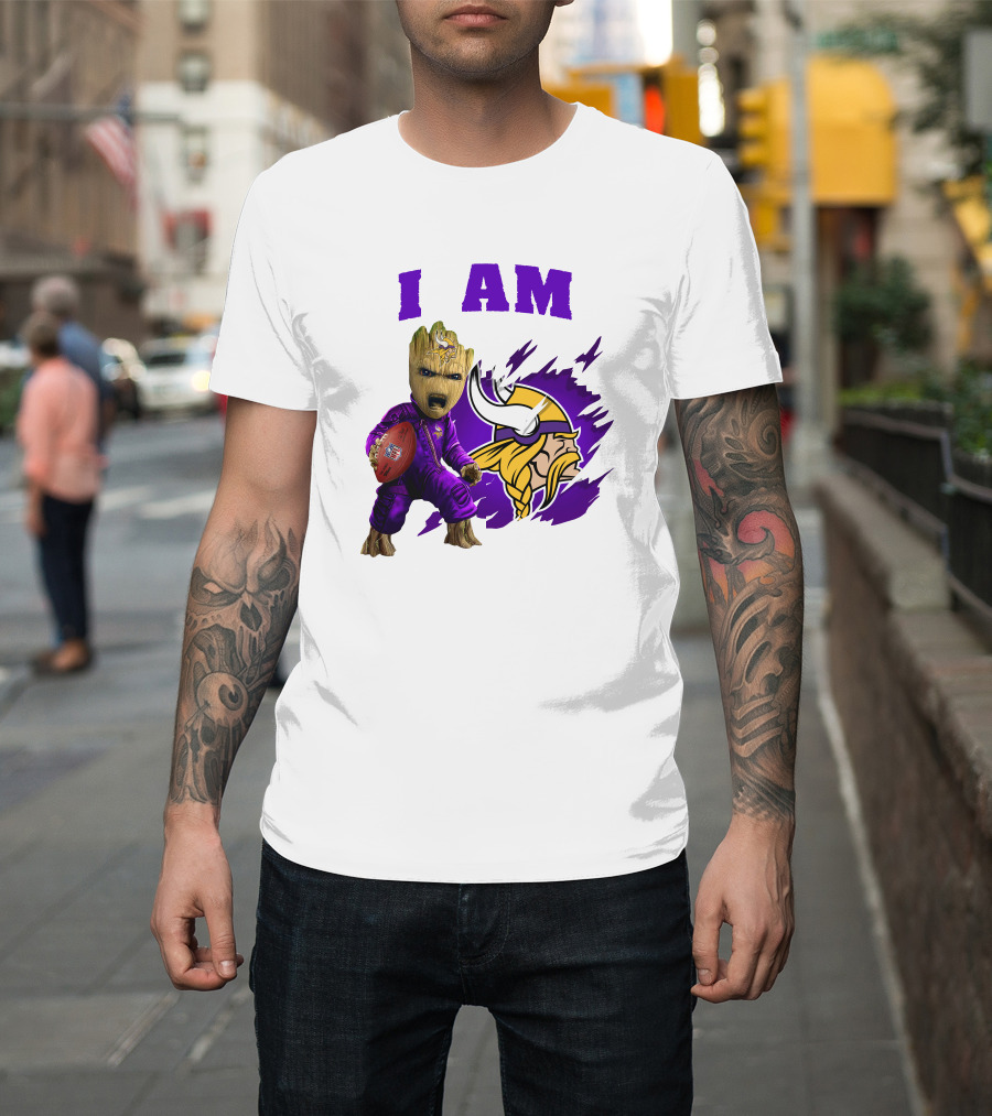 I Am Groot Minnesota Vikings Football Character T-Shirt