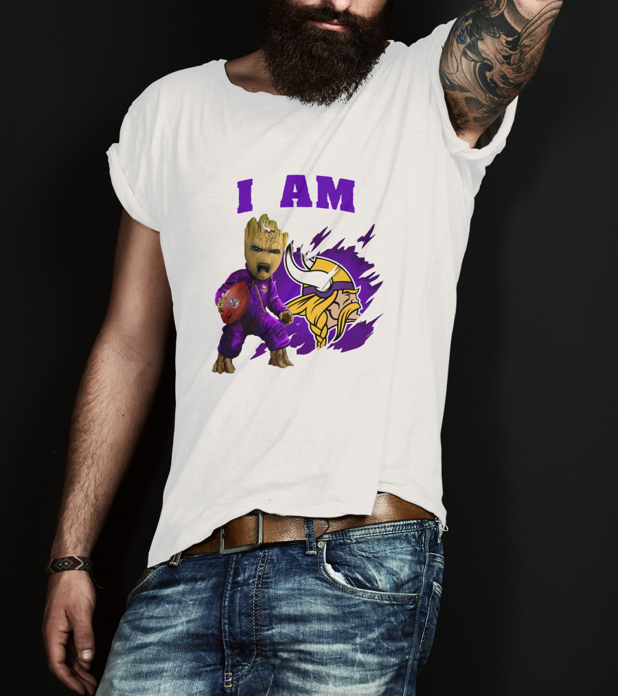 I Am Groot Minnesota Vikings Football Character T-Shirt