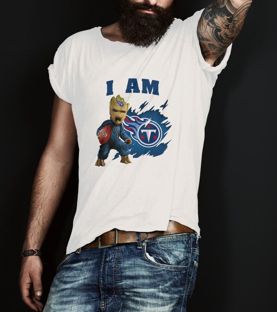 I Am Groot Titans Football Guardians Fan Crossover T-Shirt