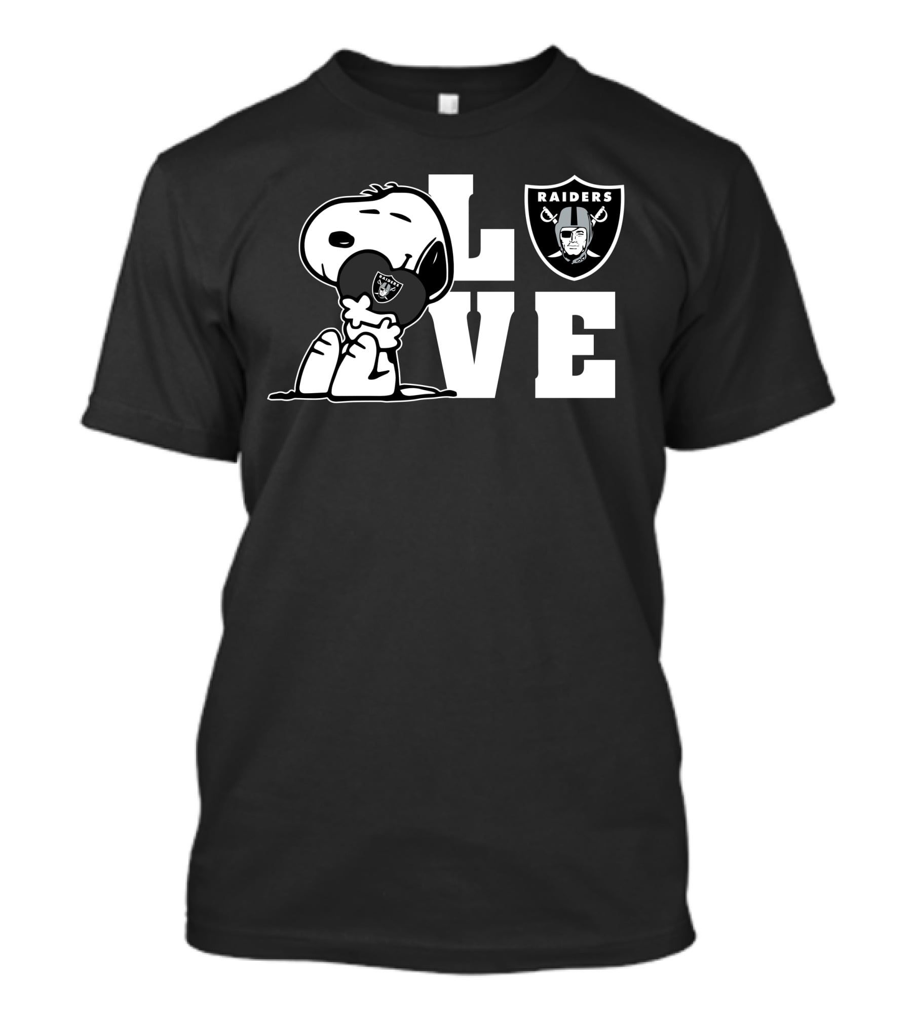Snoopy Love Las Vegas Raiders Raiders Logo Football T-Shirt