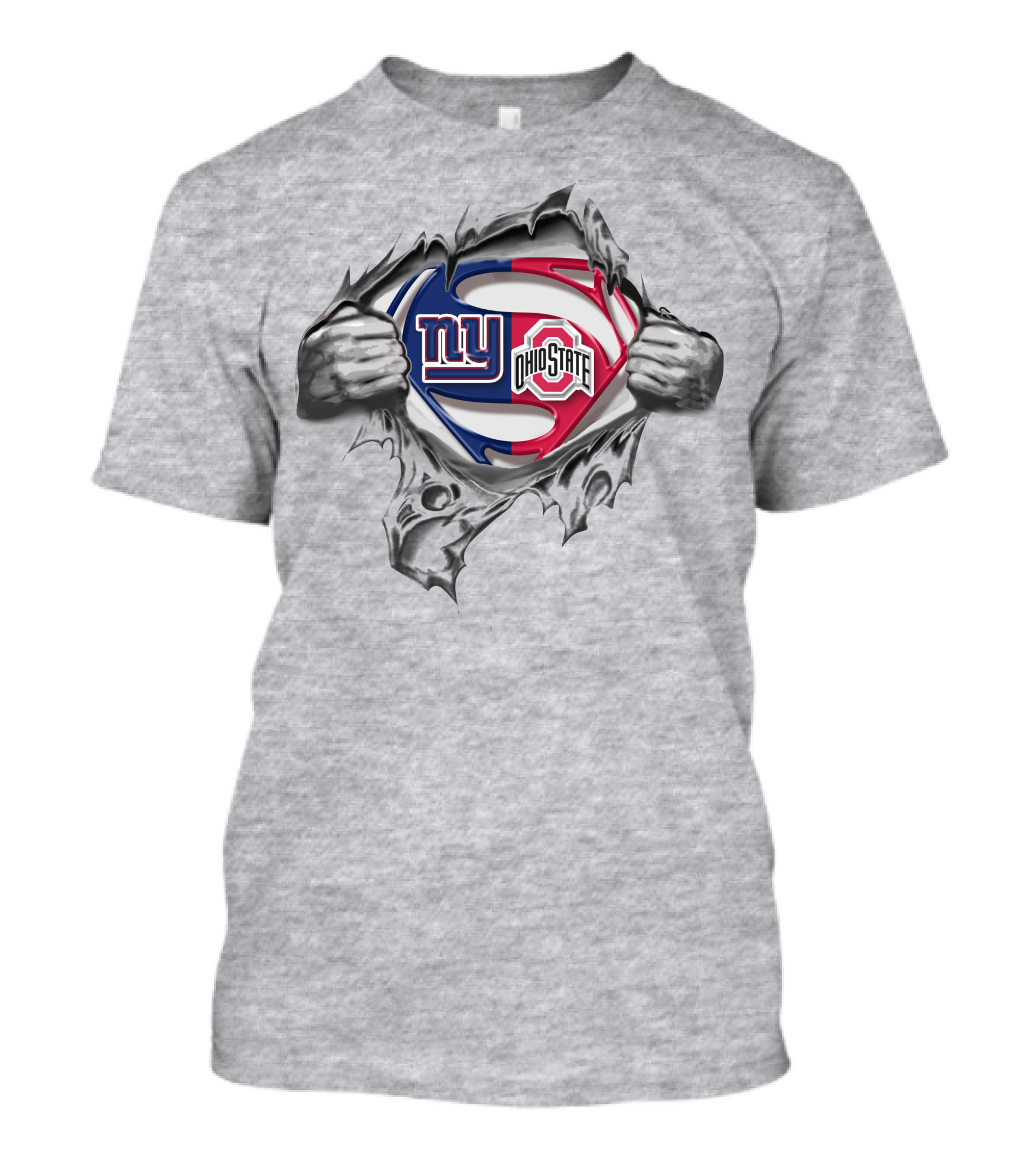New York Giants Ohio State Buckeyes Superman Logo Burst T-Shirt