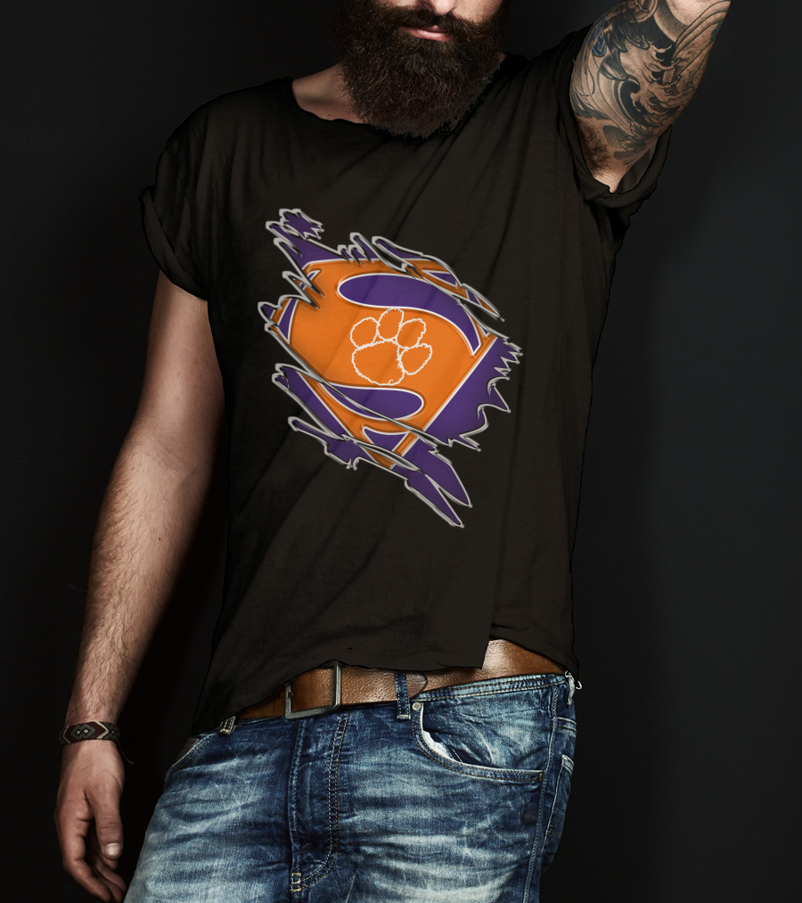 Clemson Tigers Superman Paw T-Shirt
