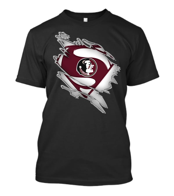 Florida State Seminoles Superman Logo Icon With Torn Suit Effect T-Shirt