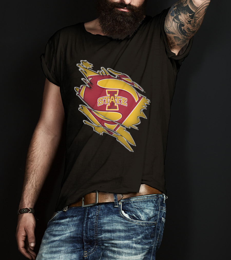 Iowa State Cyclones Superman Logo Burst T-Shirt