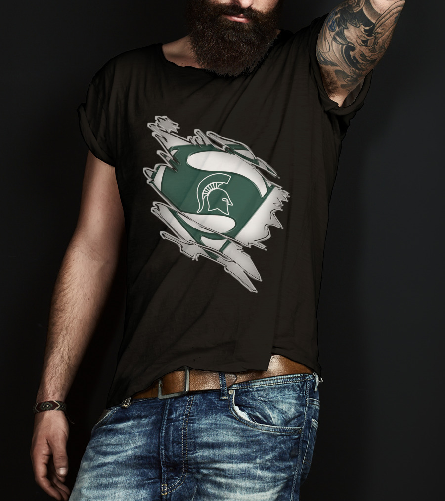 Michigan State Spartans Superman Logo Shield T-Shirt