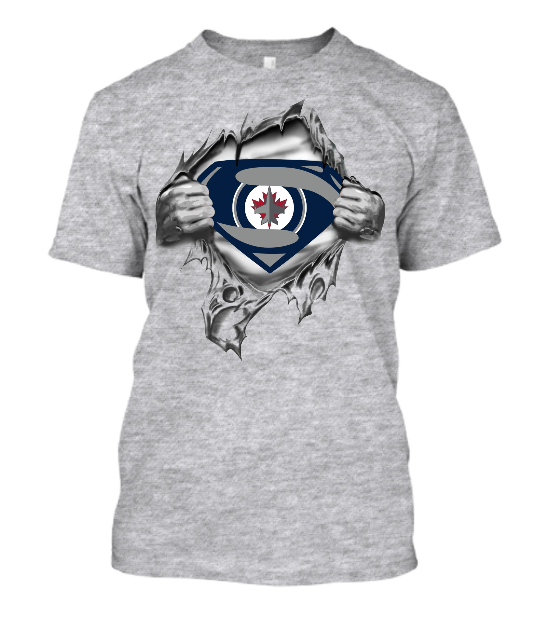 Winnipeg Jets Superhero Logo Reveal T-Shirt