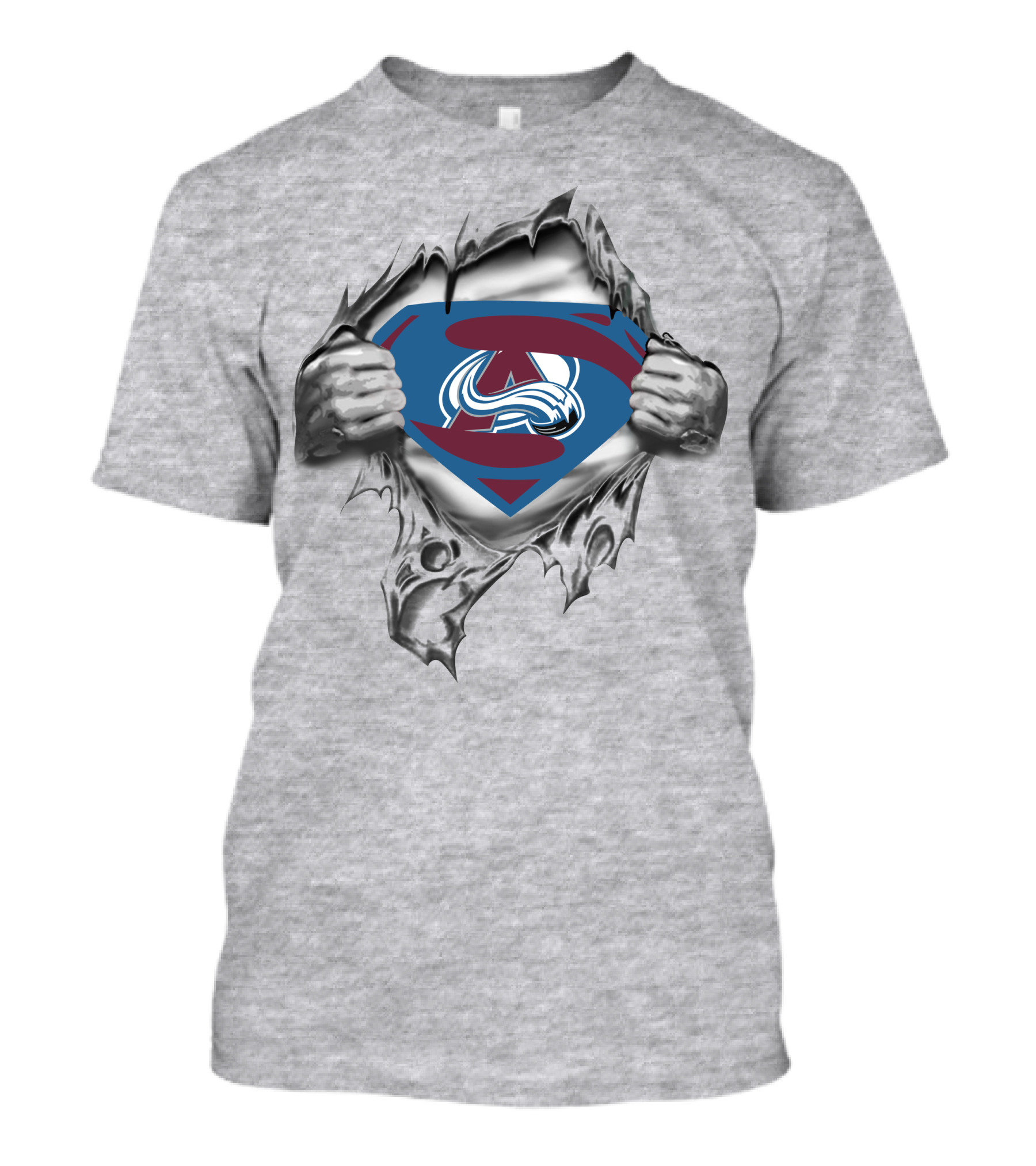 Colorado Avalanche Superman Comic Logo Fusion T-Shirt