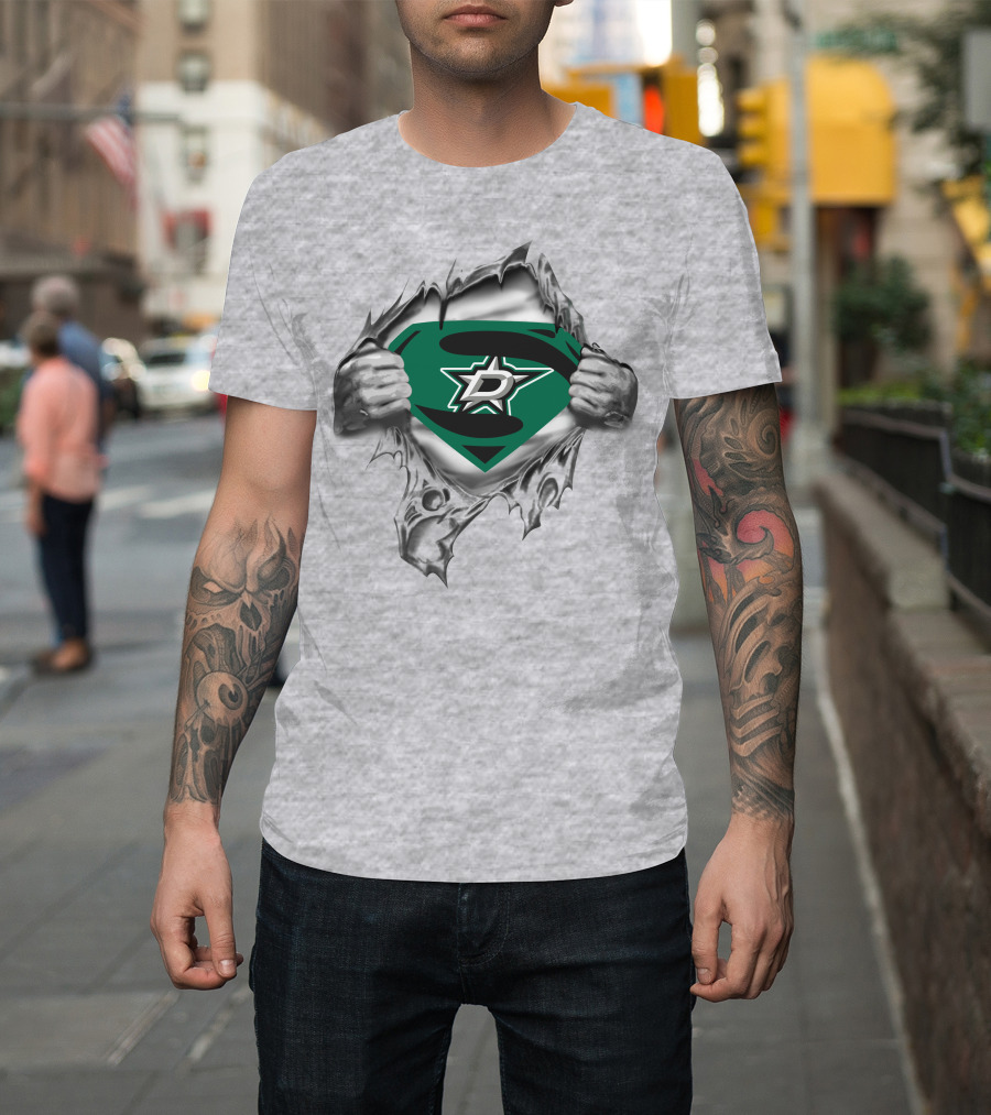 Dallas Stars Superman Logo Power Unleashed T-Shirt