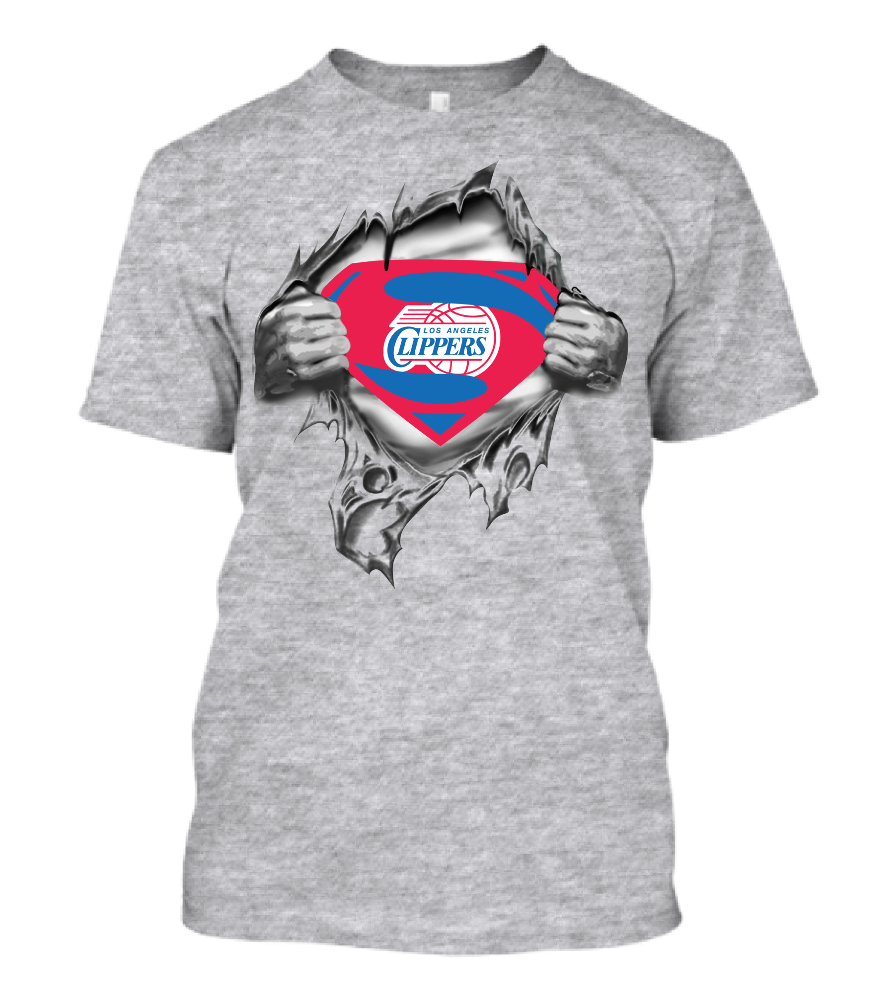 Los Angeles Clippers Superman Logo Burst Open T-Shirt