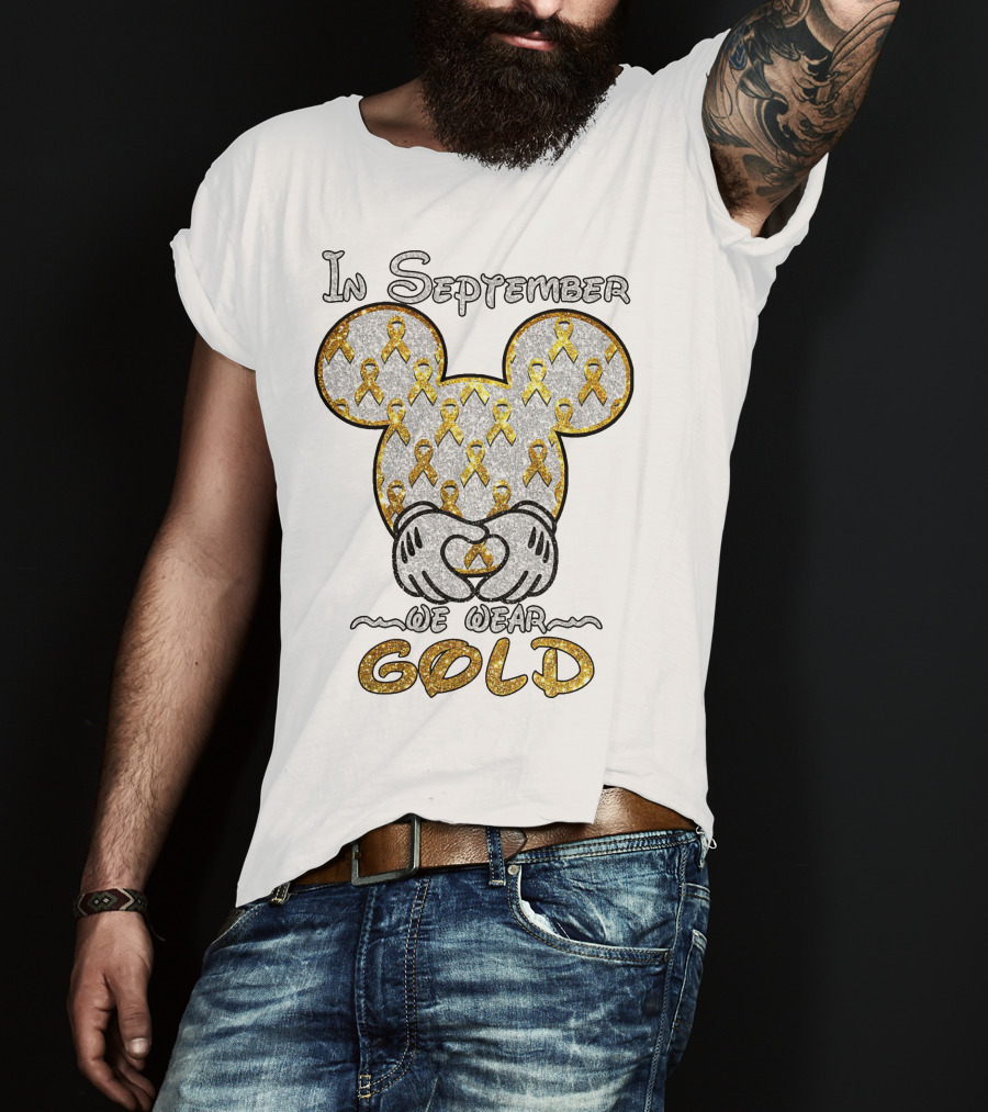 Mickey Mouse In September We Wear Gold Ribbons T-Shirt