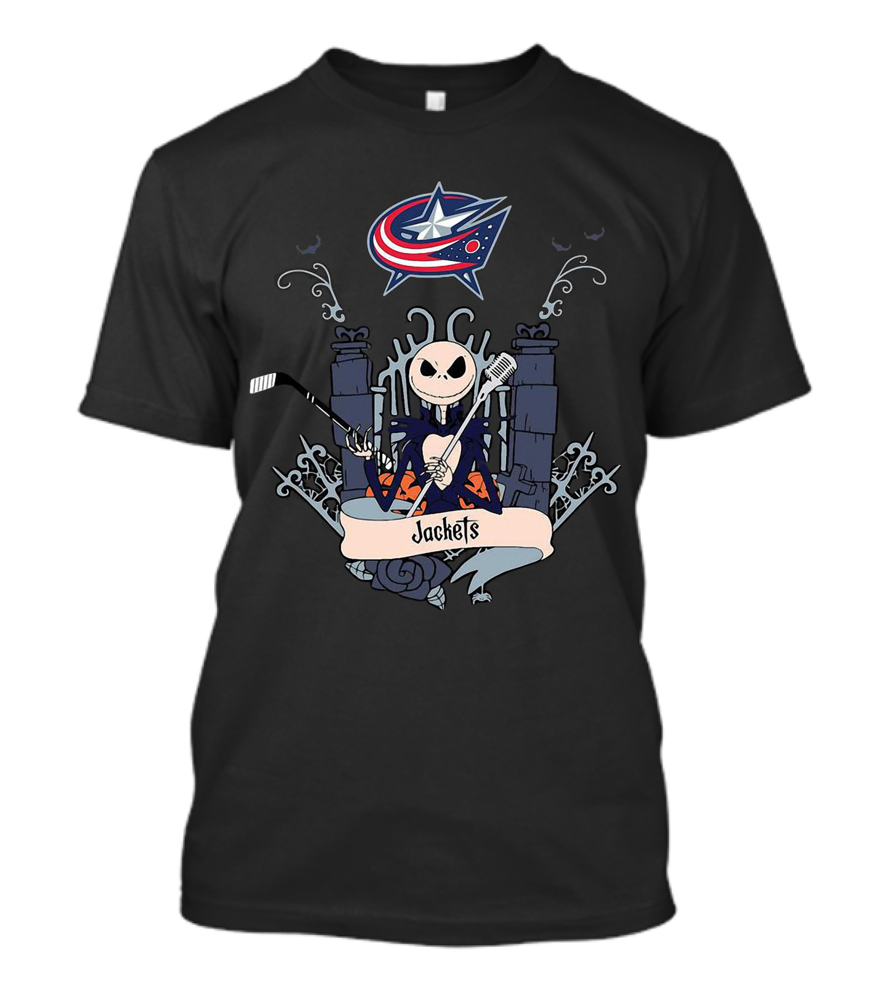 Halloween Jack Skellington Columbus Blue Jackets Hockey T-Shirt
