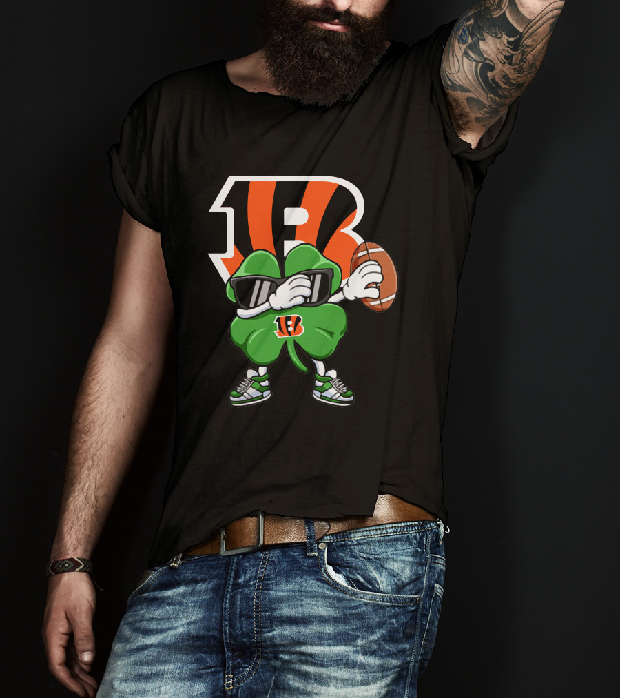 Cincinnati Bengals Football Clover With Sunglasses And Ball T-Shirt