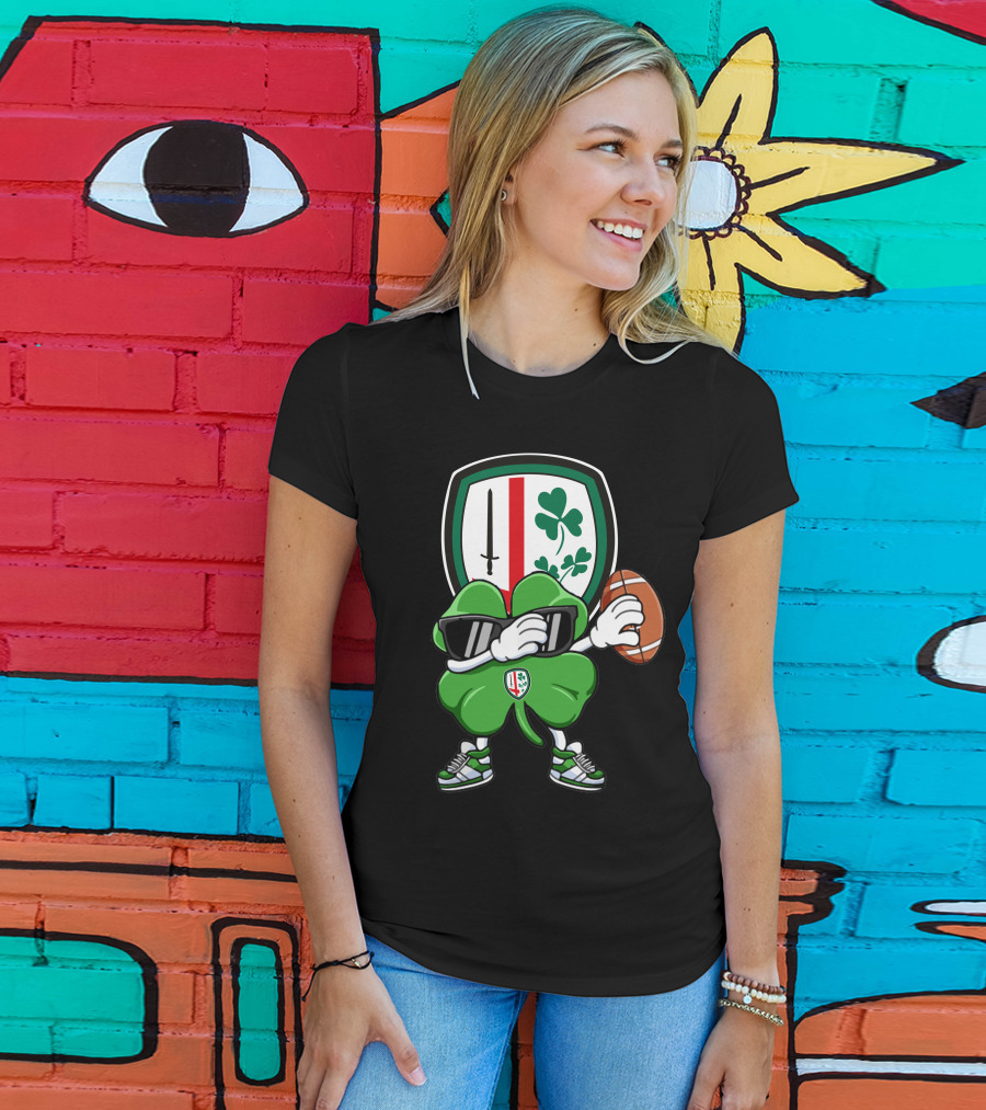 London Irish Shamrock Rugby Football Mascot T-Shirt