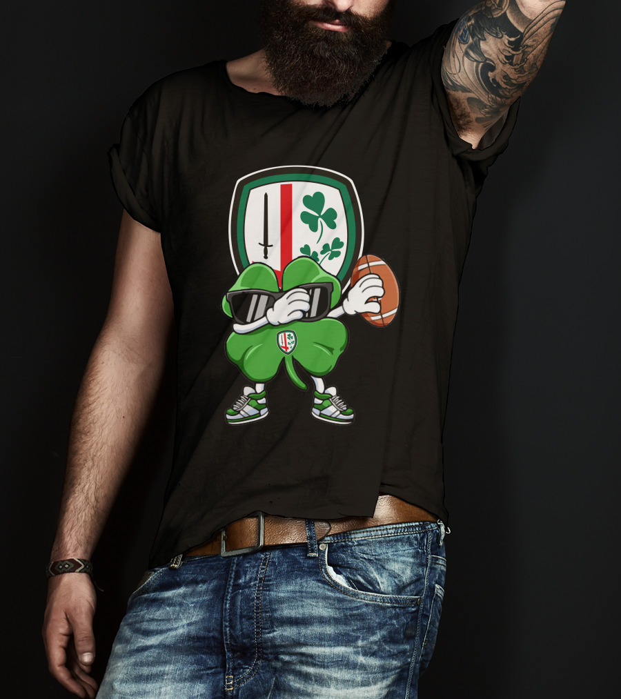 London Irish Shamrock Rugby Football Mascot T-Shirt