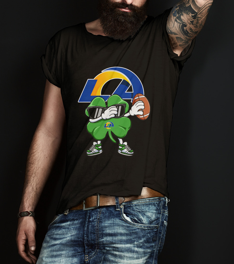 Los Angeles Rams Shamrock Football Dab T-Shirt