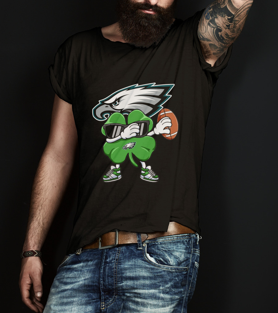 Philadelphia Eagles Shamrock Football Mascot T-Shirt
