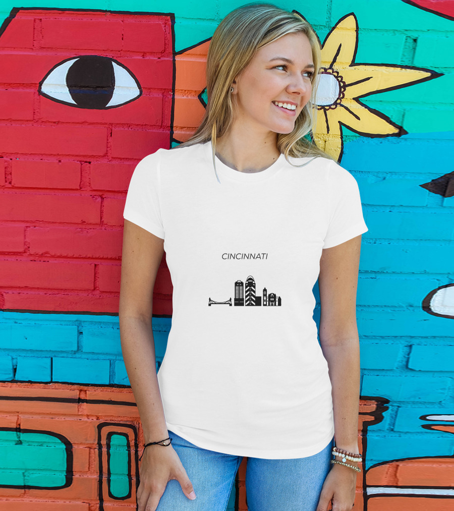 Cincinnati Skyline Landmarks T-Shirt