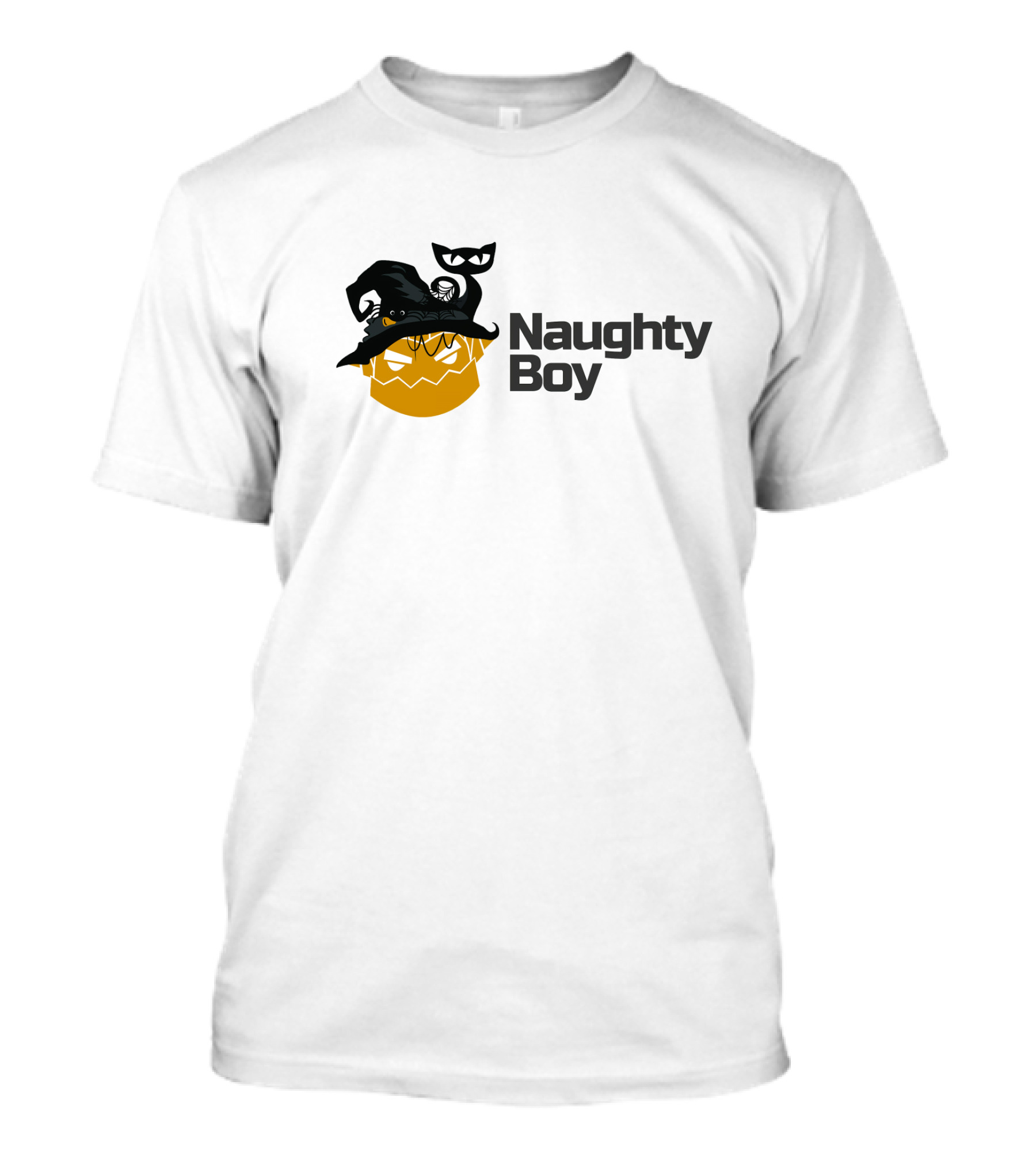 Naughty Boy Halloween Pumpkin Witch Hat Cat T-Shirt