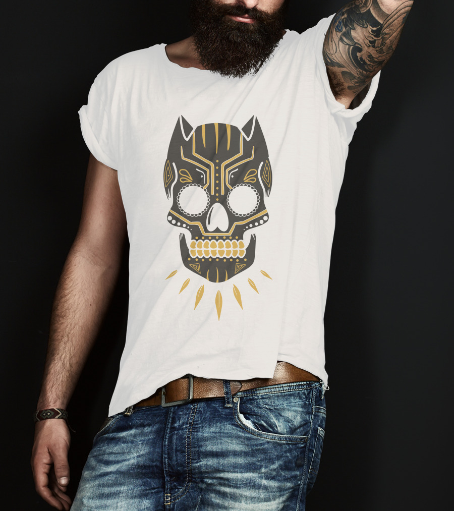 Black Panther Sugar Skull Mask T-Shirt