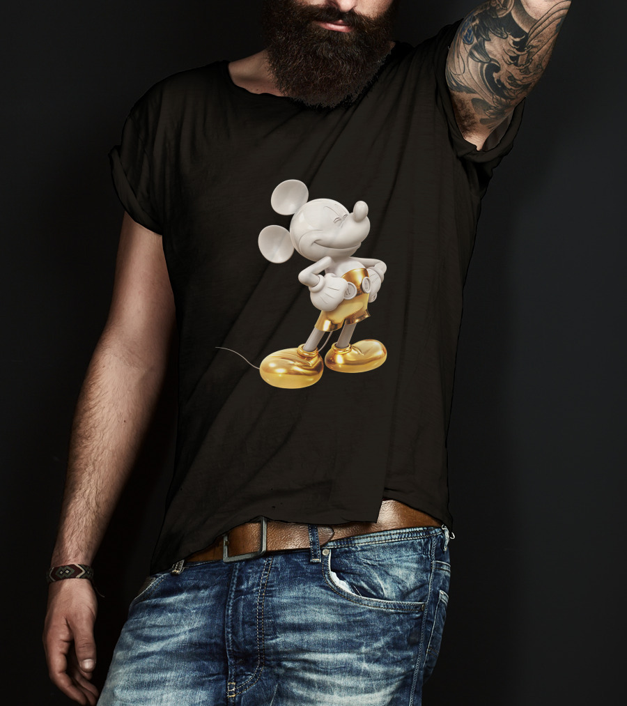 Mickey Mouse Gold Pose Disney Vintage Look T-Shirt