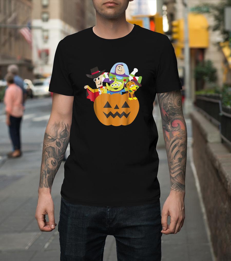 Disney Pixar Toy Story Characters In Halloween Pumpkin Costume T-Shirt